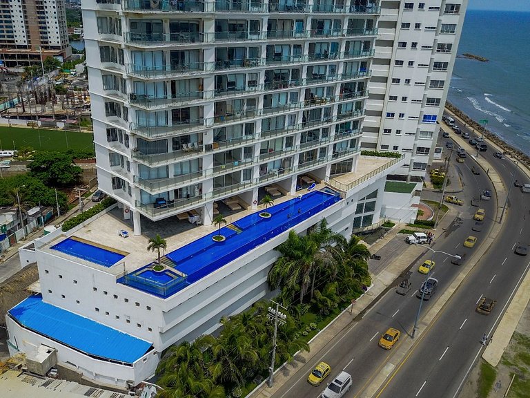 Exclusivo Apto con Vista al mar - Piscina, Jacuzzi, Gimnasio