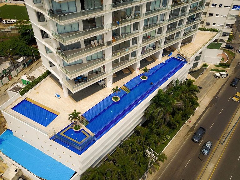Exclusivo Apto con Vista al mar - Piscina, Jacuzzi, Gimnasio