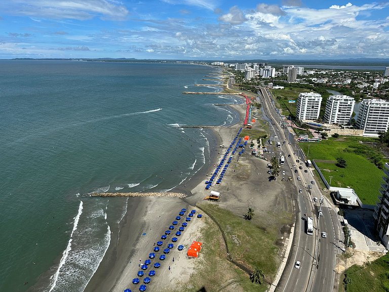 Apto p/ 4 o 5 Personas con Vista Directa al Mar a 5 min del