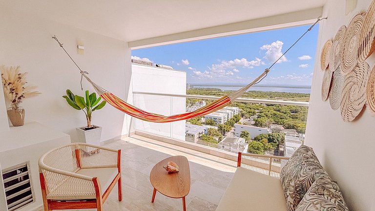 Suite de Lujo con acceso directo a la playa, área de trabajo