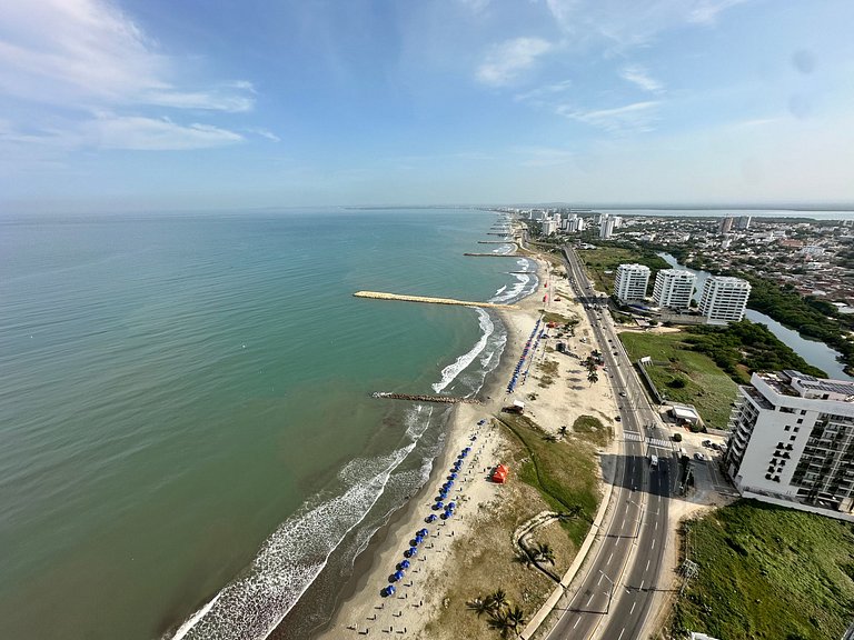 Exclusivo Apto con Vista al mar - Piscina, Jacuzzi, Gimnasio
